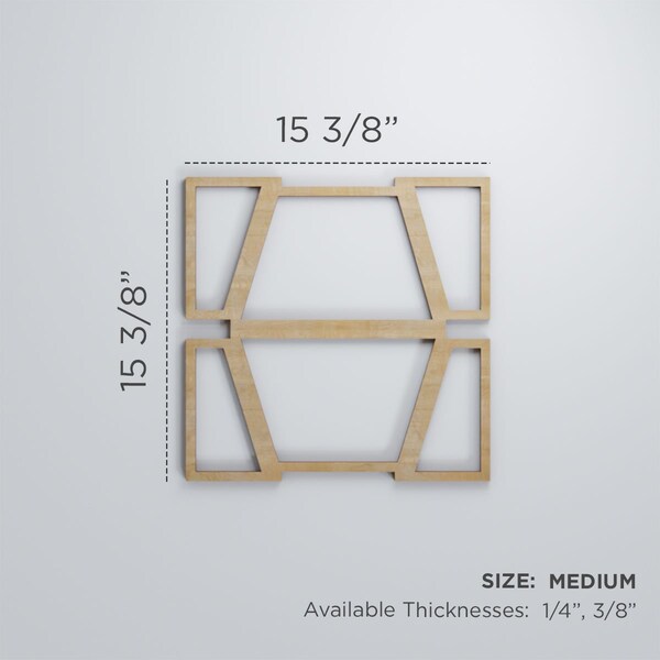 Medium Greeley Decorative Fretwork Wood Wall Panels, Birch, 15 3/8W X 15 3/8H X 3/8T